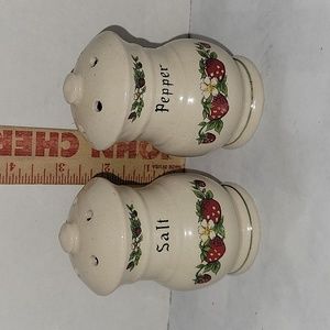 Vintage Strawberry and Blossom Salt and Pepper Shakers
